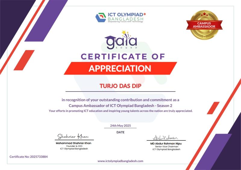 Certificate of Appreciation
