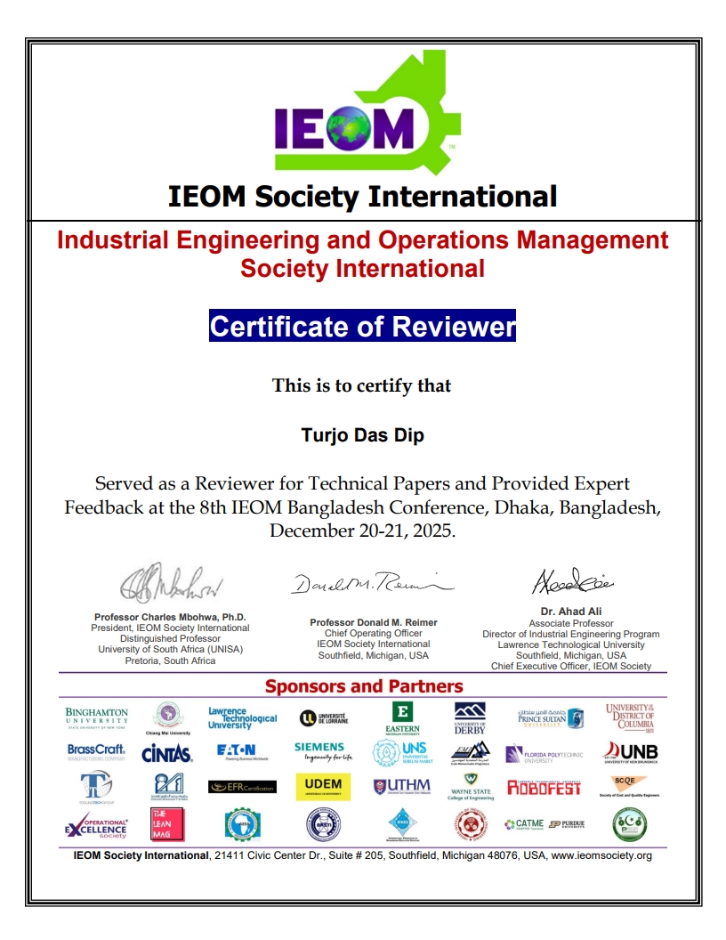 Certificate of Reviewer
